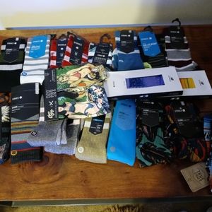 LOT OF 21 BRAND NEW MENS STANCE SOCKS SIZE: M & L